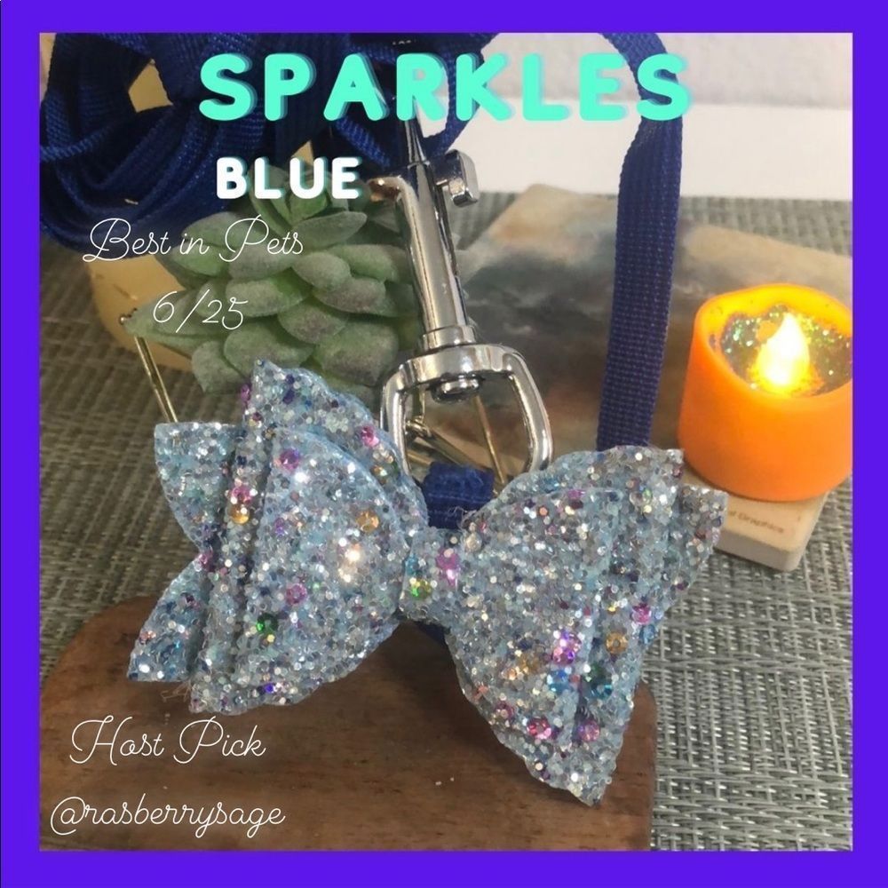 🐾Dog Leash and Detachable Bow Set in Sparkles🐾